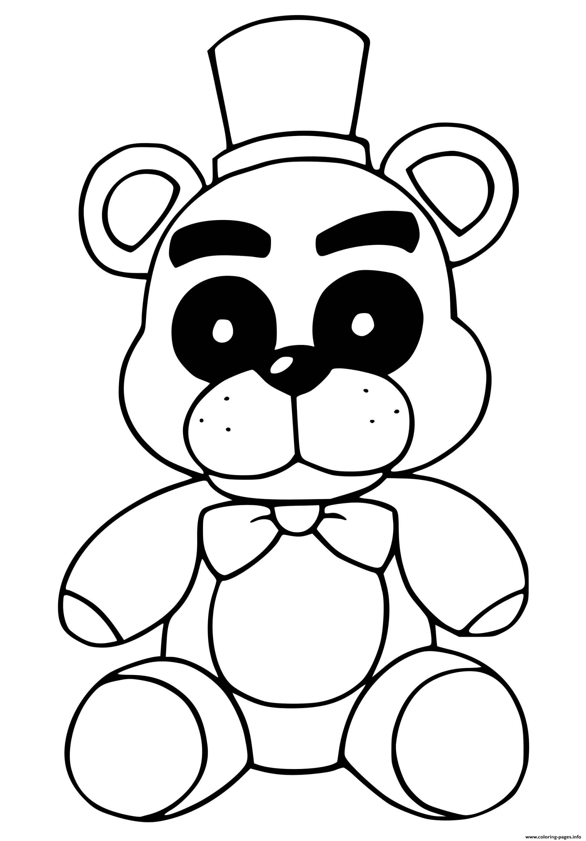 Freddy Fazbear Coloring Page  Fnaf coloring pages, Bear coloring