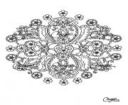 Printable adult mandalas flowers coloring pages