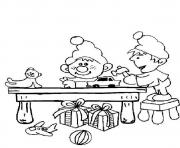 Printable printable s christmas elves workingfb03 coloring pages