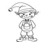 Printable cute christmas elf saaf5 coloring pages