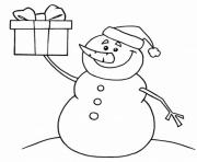 printable s christmas snowman and present3fb6