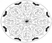 Printable halloween mandala s9e99 coloring pages