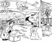 Printable kids thomas the train halloween sa494 coloring pages