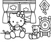 hello kitty having tea f853