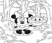 minnie and an owl disney c704