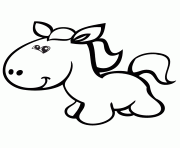 Printable cute cartoon pony horse coloring pages