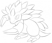 Printable 028 sandslash pokemon coloring pages