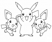 pikachu with his pichu friends pokemon