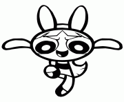 Printable powerpuff girls blossom karate kid kick coloring pages