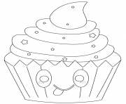 kawaii cupcake with stars