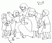 jesus christ with children coloring pages