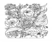 Printable adult savage flowers coloring pages