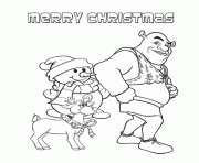 Printable shrek and christmas snowman coloring pages