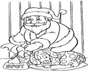 Printable santa  gives a bone for dog82e2 coloring pages