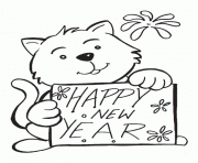 Happy New Year Buddy Coloring Page