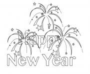 Clipart Happy New Year Coloring Page 1