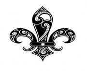 Black Ink Tribal Fleur De Lis Tattoo Design Idea