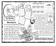 burger claim kids activity sheet free