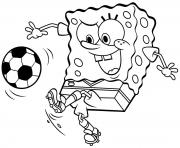 spongebob play soccer