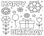 happy birthday black and white flowers