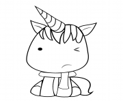 kawaii unicorn coloring page