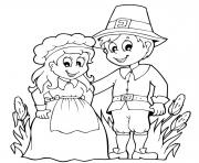 pilgrim couple for thanksgiving