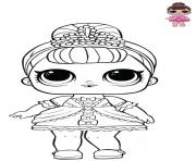 Printable Princess LOL surprise pink dress coloring pages