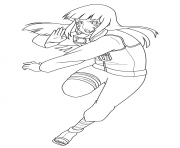 Printable Hinata Uzumaki kunoichi and the former heiress of the Hyuga clan coloring pages