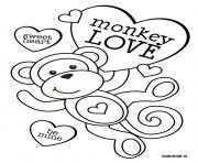 sweet heart monkey love