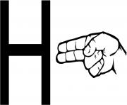 asl sign language letter h