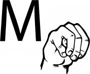 asl sign language letter m