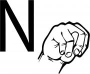 asl sign language letter n