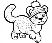 cute cheetah in winter hat