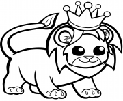 funny lion in a crown