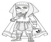 Printable halloween boy pharoah costume trick treat coloring pages