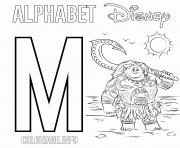 M for Maui from Moana Disney