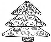 Simple patterned Xmas tree printable