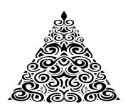 Pretty swirls on an abstract Xmas tree design