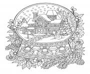 christmas landscape snowglobe