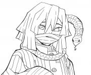 Obanai Iguro with a snake demon slayer