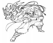 Printable Tanjiro Kamado defends himself against demon attacks demon slayer coloring pages