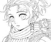 Printable Cute Tanjiro Kamado demon slayer coloring pages