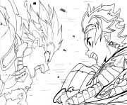 Printable Deku vs Tanjiro demon slayer coloring pages