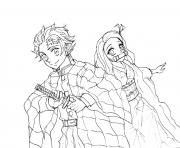 Tanjiro Kamado and his younger sister demon slayer