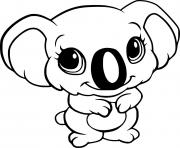 Printable Cartoon Cute Koala coloring pages