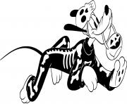 pluto as a skeleton disney halloween